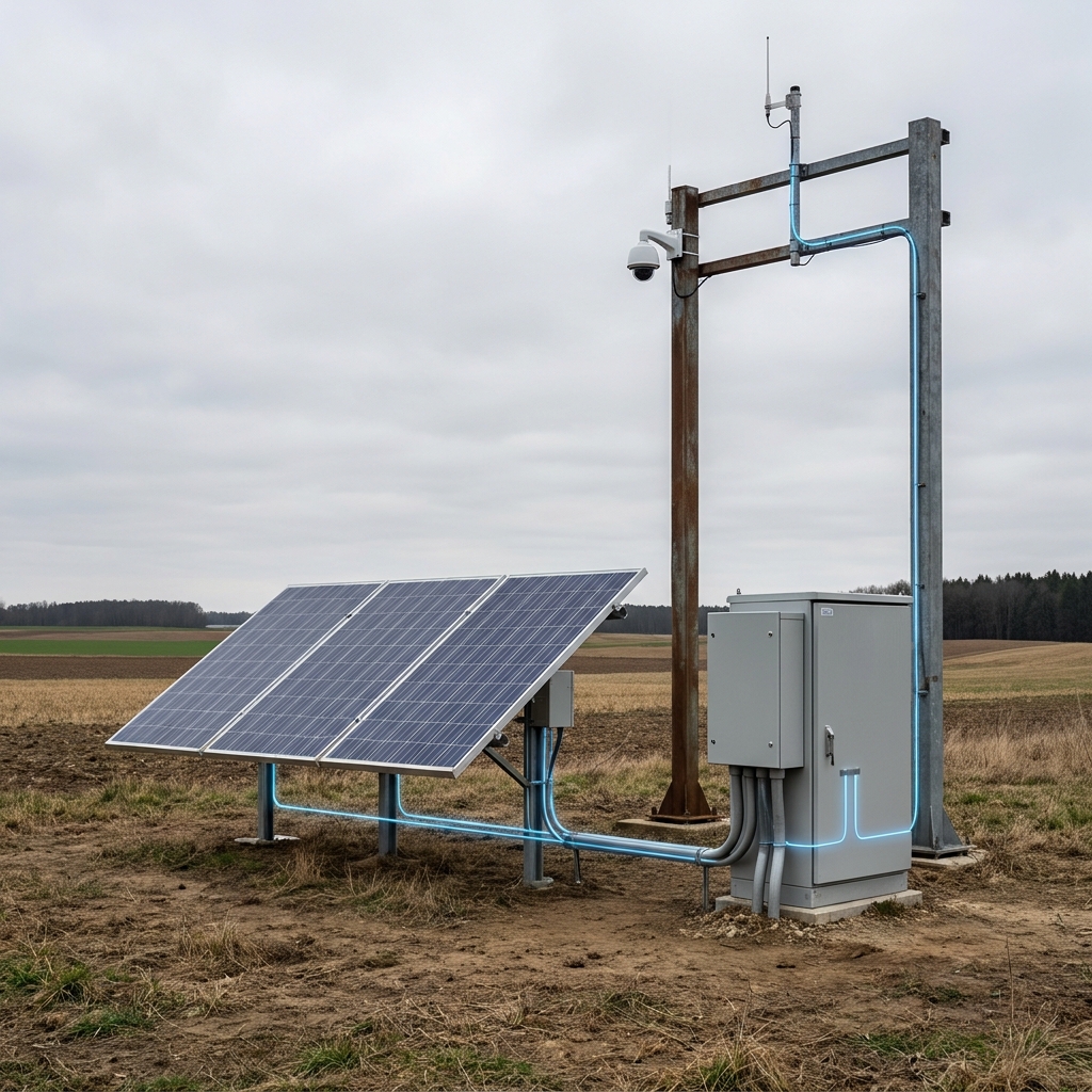 Solução Off-Grid para sistemas de segurança e proteção de perímetro.