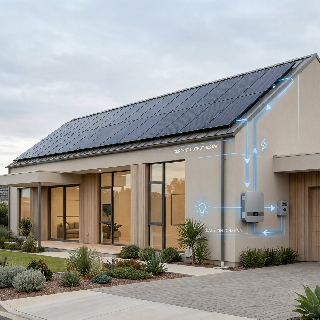 Solução de Energia Solar Híbrida para Residências.
